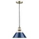 preview thumbnail 7 of 9, Golden Lighting Orwell Single Light 10" Wide Pendant in Aged Brass