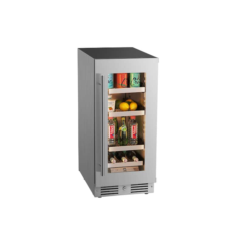 Landmark 15 Inch Wide 63 Can Capacity Beverage Cooler with alternating