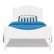 preview thumbnail 1 of 7, Yoneston Twin Bed Frame Kids Metal Platform with Wood Headboard for Teen, White White - Twin