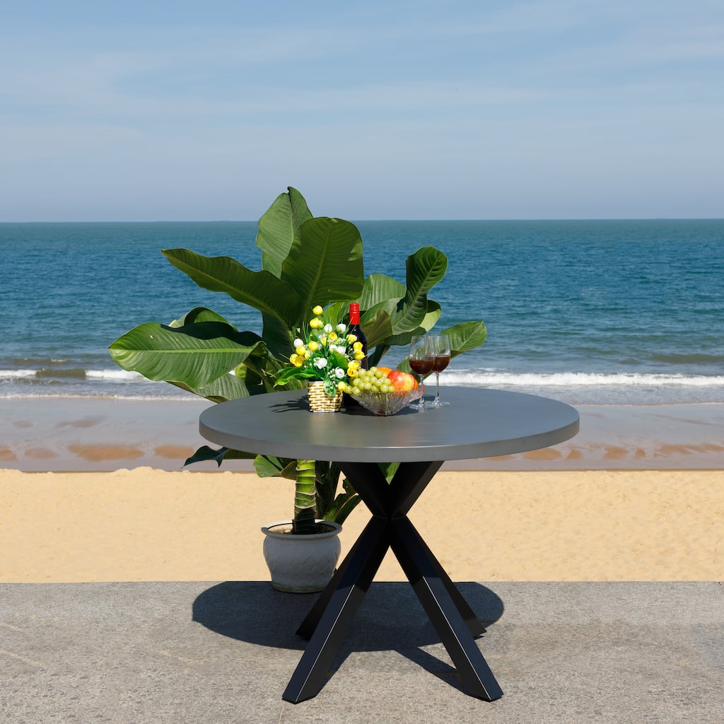 SAFAVIEH Outdoor Patio Furniture Saxon Table - 43"W x 43"D x 30"H