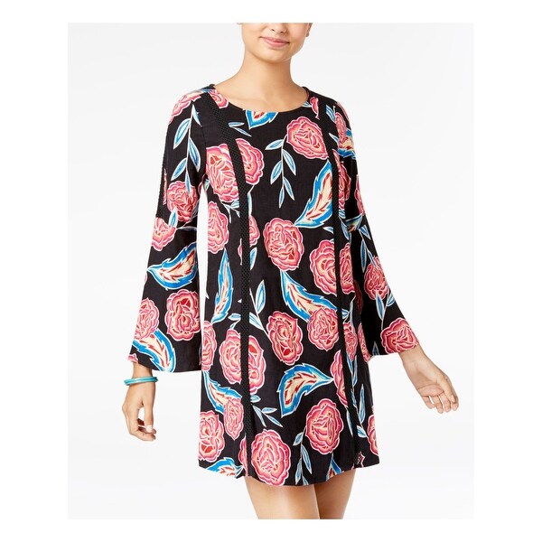 black floral tunic dress
