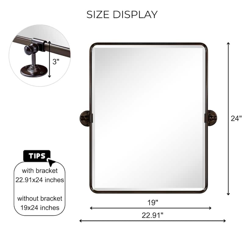 TEHOME Woodvale Rectangle Vertical Metal Wall Mirrors