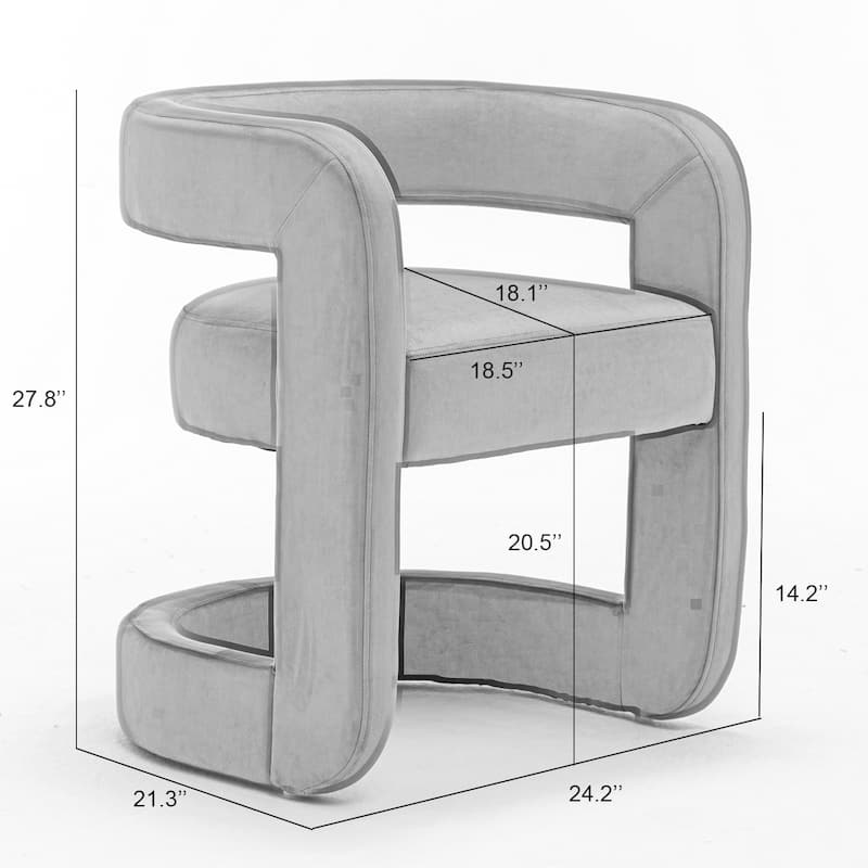 SEYNAR Modern Velvet E-Shaped Open Back Dining chair