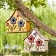 preview thumbnail 3 of 37, Glitzhome 10.5"H Distressed Solid Wood Birdhouse with 3D Flowers - 10.5"