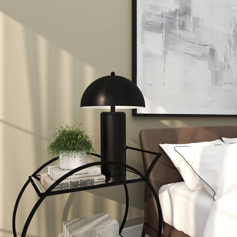 Gold or Black Metal Room Accent Lamp with Dome Shade