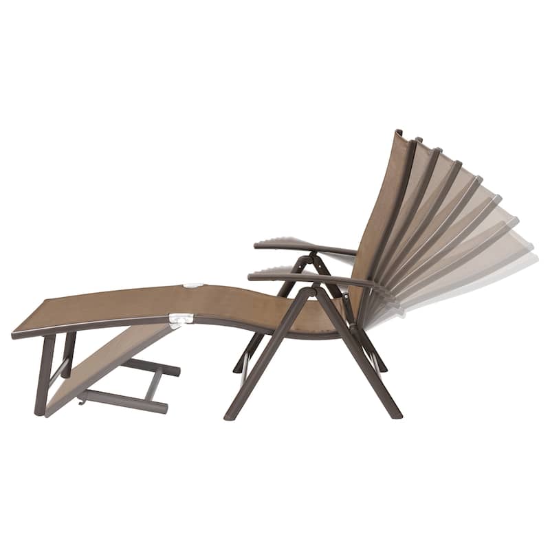 Pellebant 2PCS Adjustable Aluminum Patio Chaise Lounge Chair