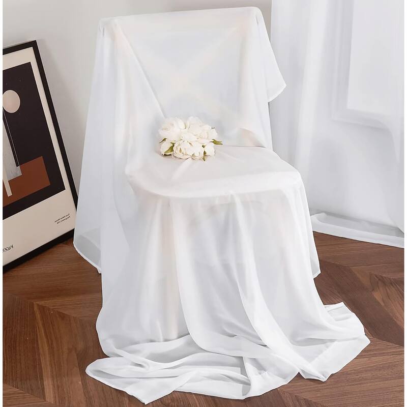 37" x 216" - Sheer Window Scarf Valance Topper Draping Extra Long