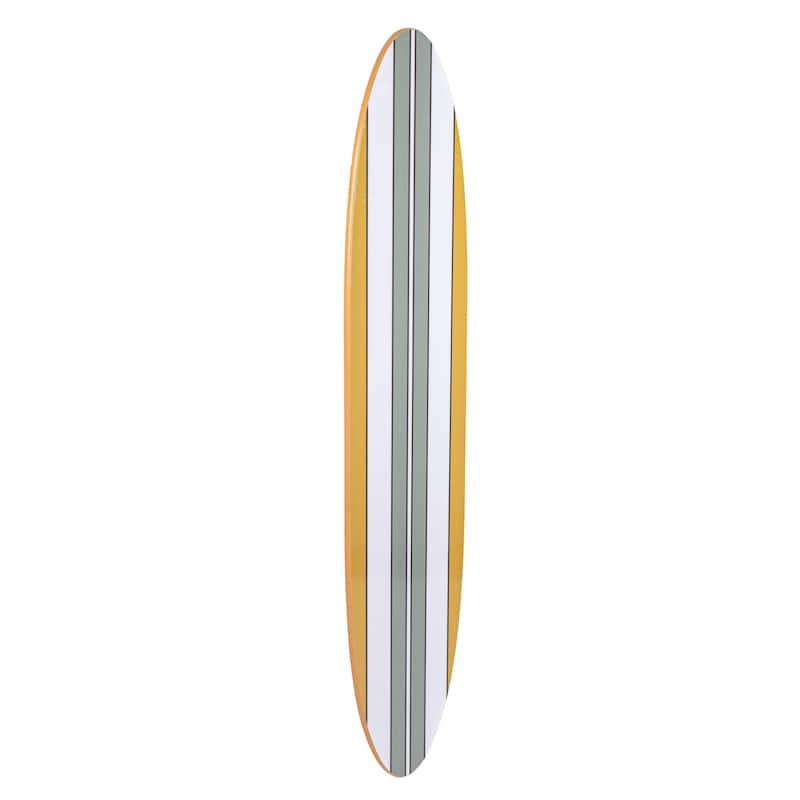 Lacquered Wood Surfboard Wall Décor