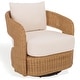 preview thumbnail 3 of 9, SAFAVIEH Couture Leanna Rattan Swivel Chair - 31"W x 30"D x 29"H
