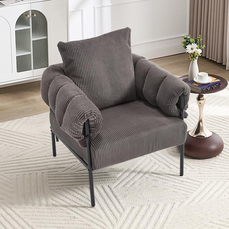 Simple Side Chair Office Chair Coffee Chair with Metal Legs, Padded Chair Dark Gray Reception Chair - Dark Gray