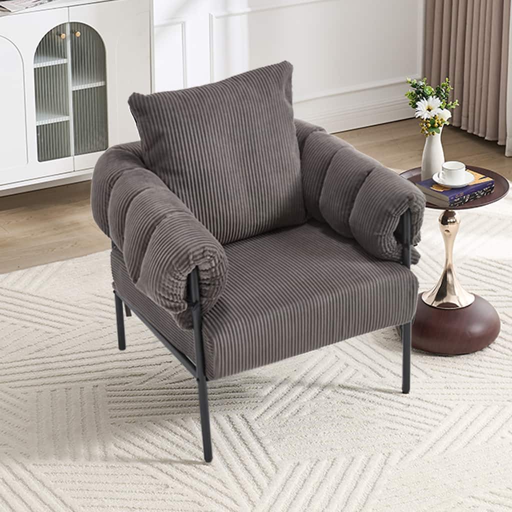 Simple Side Chair Office Chair Coffee Chair with Metal Legs, Padded Chair Dark Gray Reception Chair