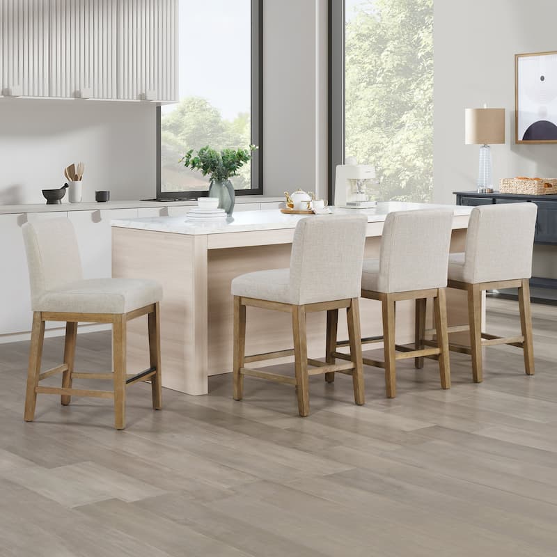 Modern 26" H Upholstery Counter Stools - Set of 4 - Cherry