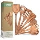 preview thumbnail 1 of 6, Cheer Collection Wooden Kitchen Utensils Set - 7 Piece Brown