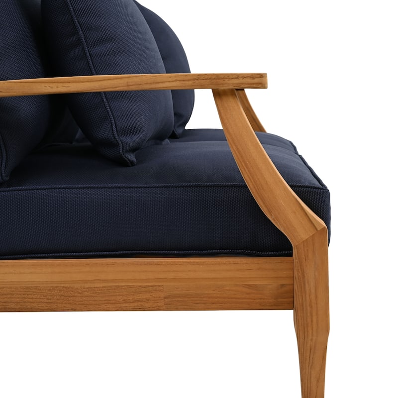 SAFAVIEH Couture Martinique Wood Patio Loveseat - 56"W x 35"D x 32"H