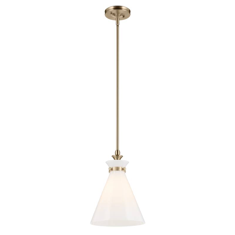 Kichler Lighting Laria 10.5 Inch 1 Light Pendant with Opal Glass in Champagne Bronze