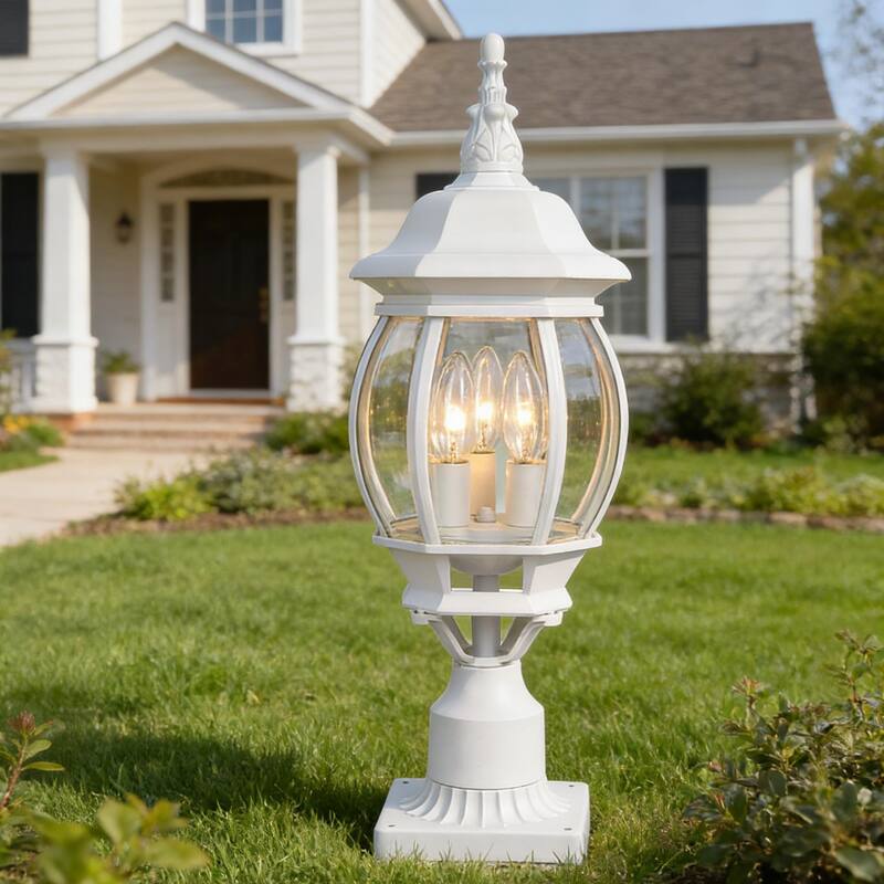 Outdoor 1/3 Light Post Lantern with Pier Mount Base(Pack 1 or 2)