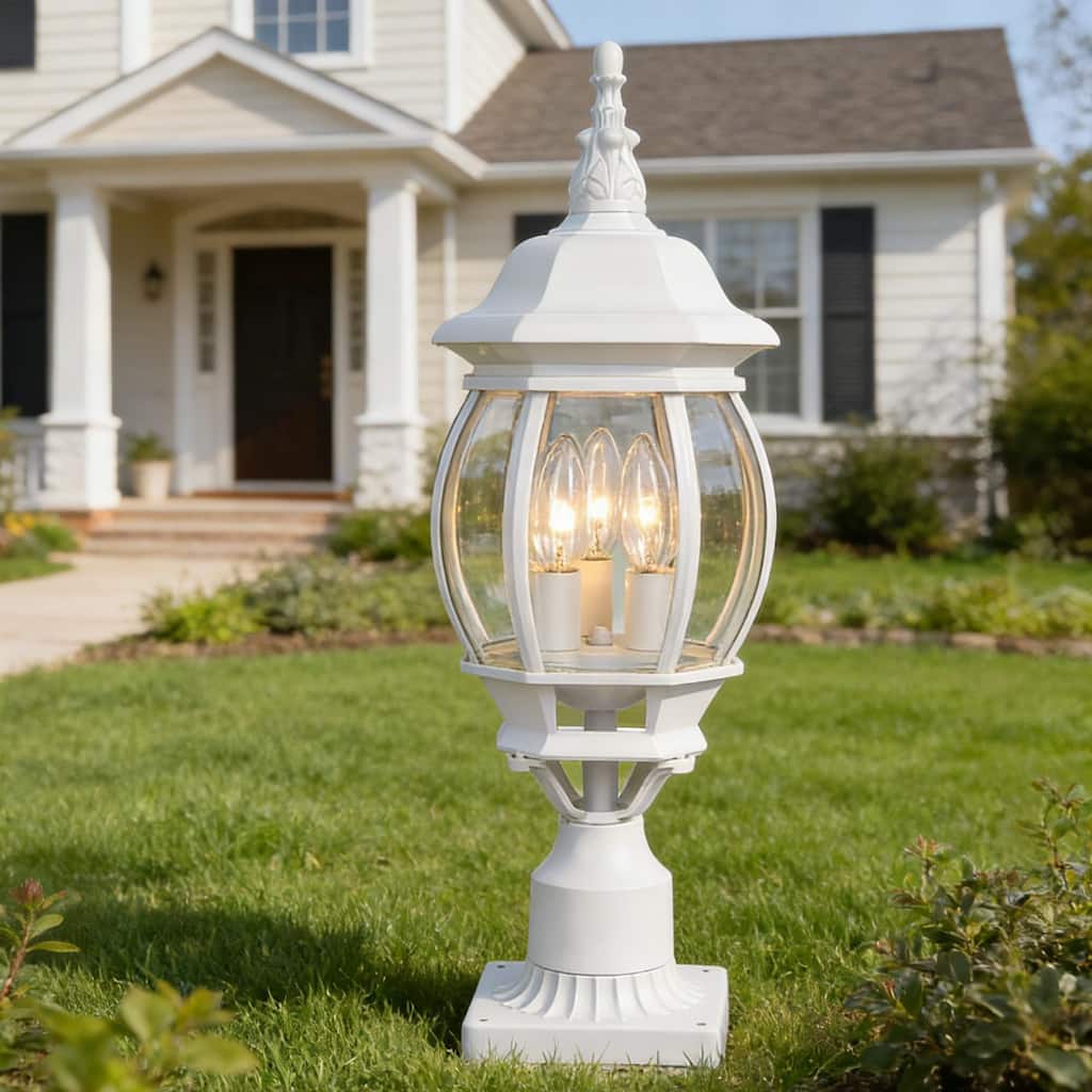 Outdoor 1/3 Light Post Lantern with Pier Mount Base(Pack 1 or 2)