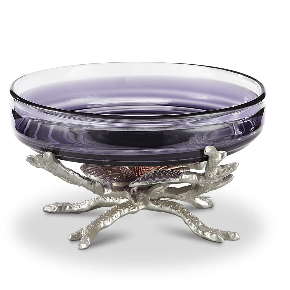 Spi Aluminum Shell Bowl Holder Glass Included - 8.5 X 17 X 15.5 inches