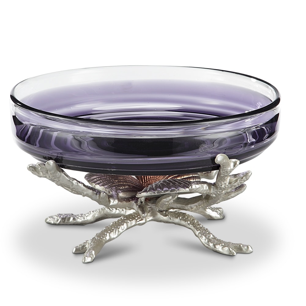 Spi Aluminum Shell Bowl Holder Glass Included - 8.5 X 17 X 15.5 inches