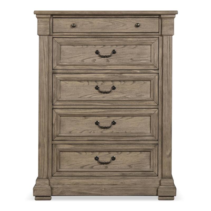 Furniture of America Wacine 6-Piece Weathered Grey Solid Wood Panel Bedroom Set