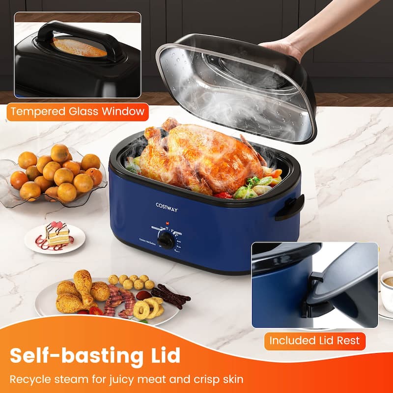 Costway 22 QT Electric Roaster Oven with Visible & Self-Basting Lid, - See Details