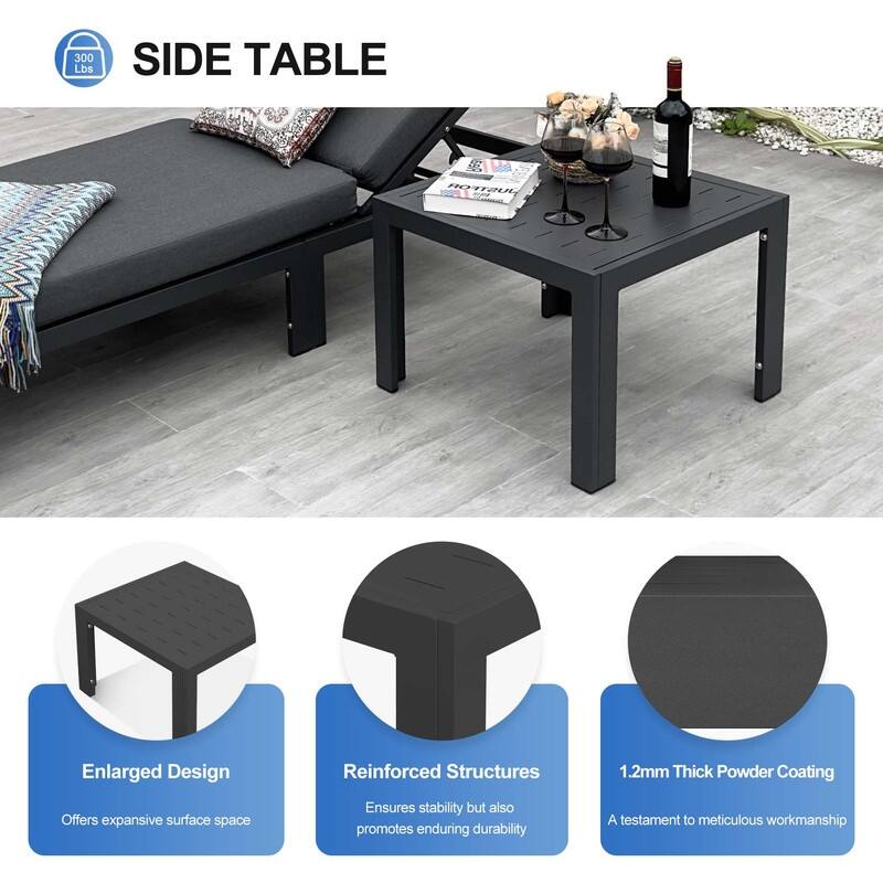 FINCATI Oversized Modular Aluminum Outdoor Furniture Set, 29" Deep Wide Sectional Seating Aluminum Patio Set with Coffee Tables