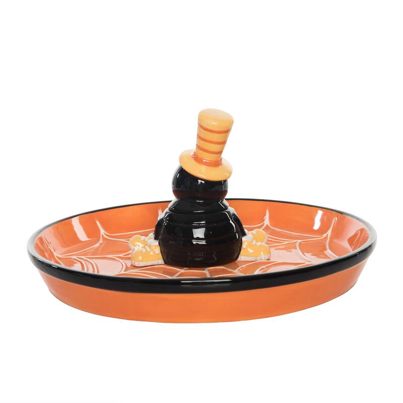 Transpac 12.25 in. Halloween Spider Chip and Dip Set of 2