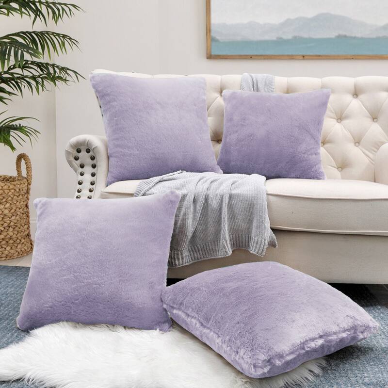 Fauxfur Pillow Shell Set 20'X20" - Sea Fog