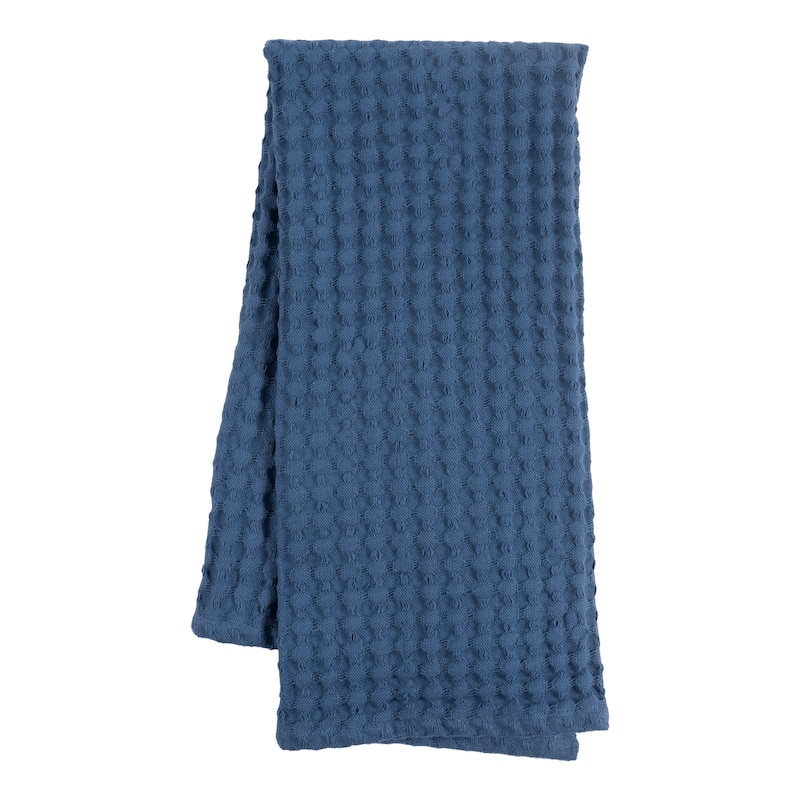 KAF Home Monaco Oversized Absorbent 100% Cotton Jumbo Waffle Kitchen Towels, 20" x 30" - Set of 4 - 20" x 30" - Dutch Blue