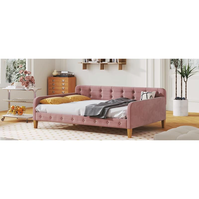 Upholstered Daybed with 4 Support Legs