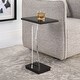 preview thumbnail 2 of 2, Uttermost 22914 Angle 10" Wide Glass Top and Metal Accent Table