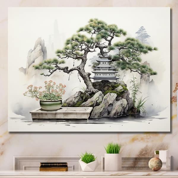 Designart "Japon Art Meditative Green Bonsai I" Japan Art Canvas Prints -  Bed Bath & Beyond - 39204995
