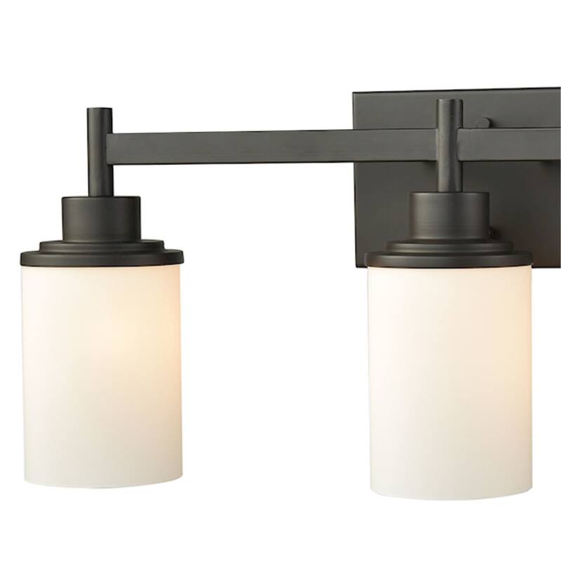 Elk Home Belmar Oiled Bronze With White Glass 3 Light Vanity Light