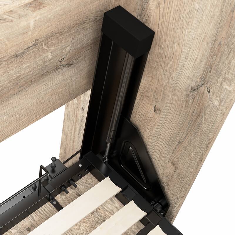 Bestar Pur Queen Murphy Bed with Shelving Unit and Drawers (90W)