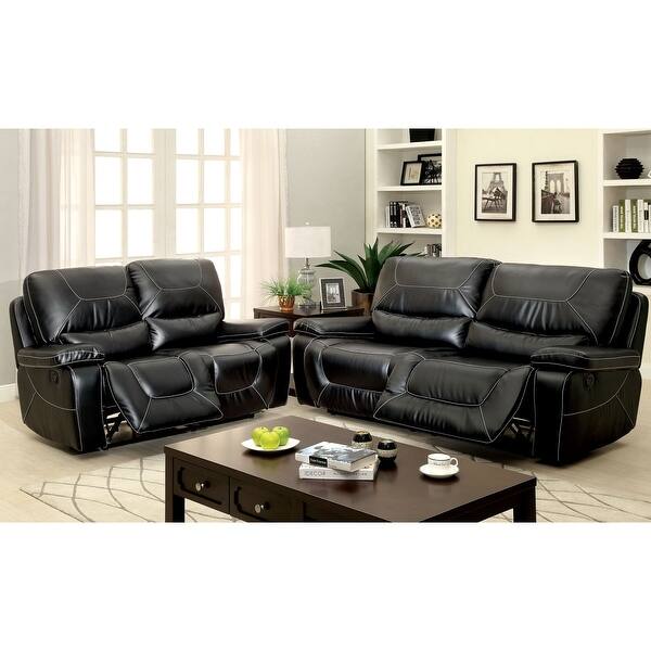 Shop Furniture Of America Post Modern Faux Leather Reclining Loveseat Overstock 9759554