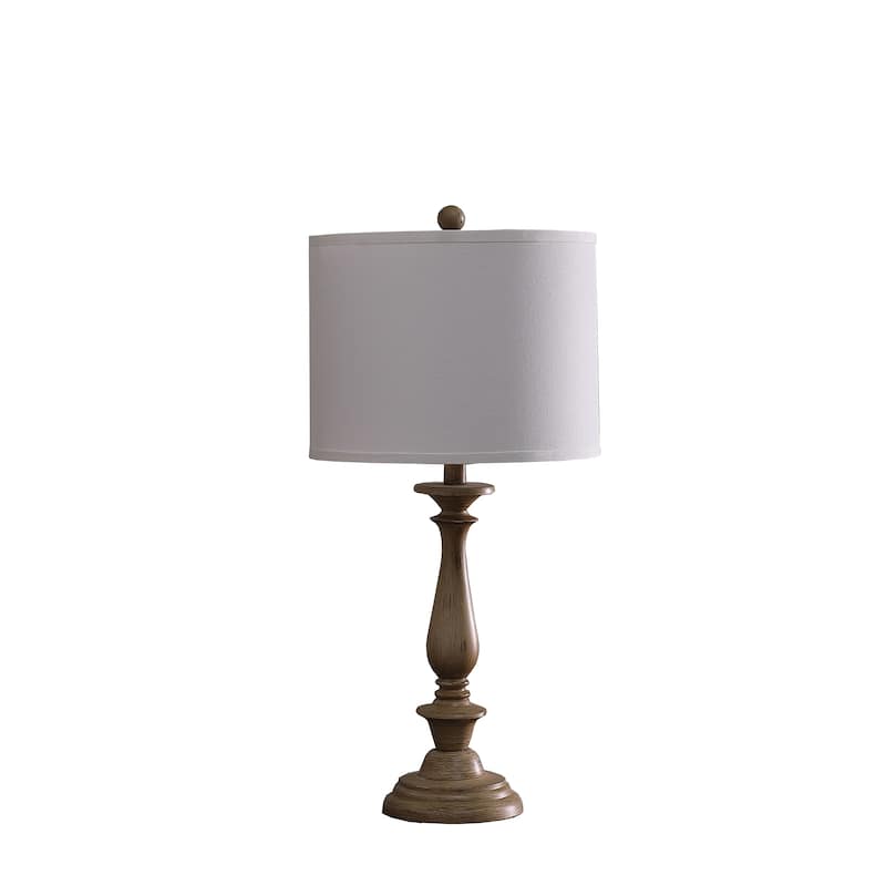27.5 In. Farmhouse Wood Effect Polyresin Table Lamp