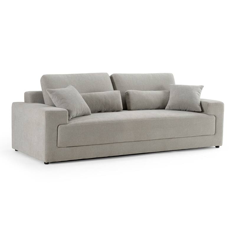 Divani Casa Loki Modern Grey Fabric 3-Seat Sofa