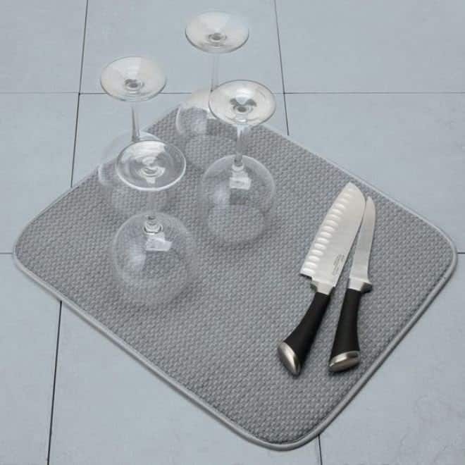 Norpro Washable Microfiber Dish Drainer Glass Drying Mat Pad