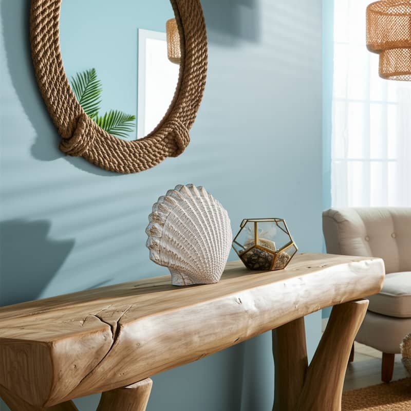 Coastal Decorative Resin Shell Figurine Sculpture - White - 8.0"