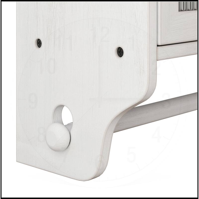 24.8"Glass Double Door Wall Cabinet with Towel Rack