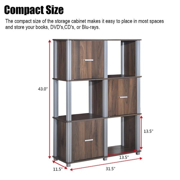 4 6 9 Cube Wooden Bookcase Square Shelving Display Shelves Storage Unit and Door