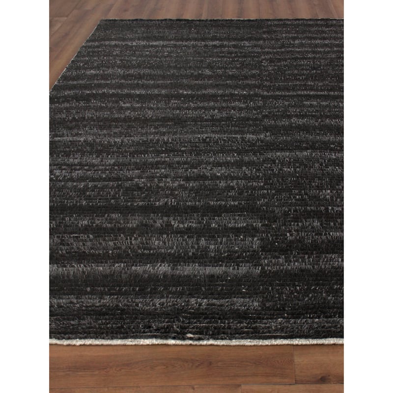 EXQUISITE RUGS Kaza Hand-knotted New Zealand Wool Charcoal/Brown Area Rug.