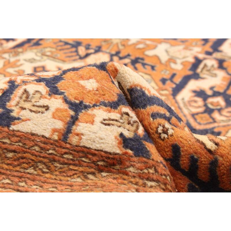 ECARPETGALLERY Hand-knotted Kayseri Vintage Light Orange Wool Rug - 5'5 x 8'5