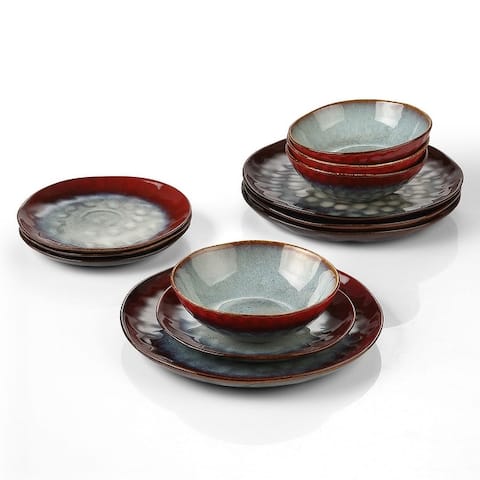 vancasso Starry Flambe Glaze Vintage Stoneware Dinnerware (Set of 12)