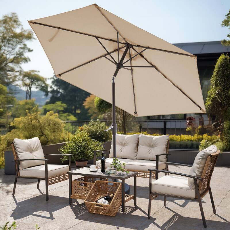 7.5-ft Patio Market Umbrella with UV-Risistance,Crank & Tilt