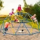 preview thumbnail 2 of 7, Jungle Gym 10ft Climbing Dome with Swing, Outdoor Playset with Monkey Bars for Kids Supports 800LBS Backyard Climbing Toys