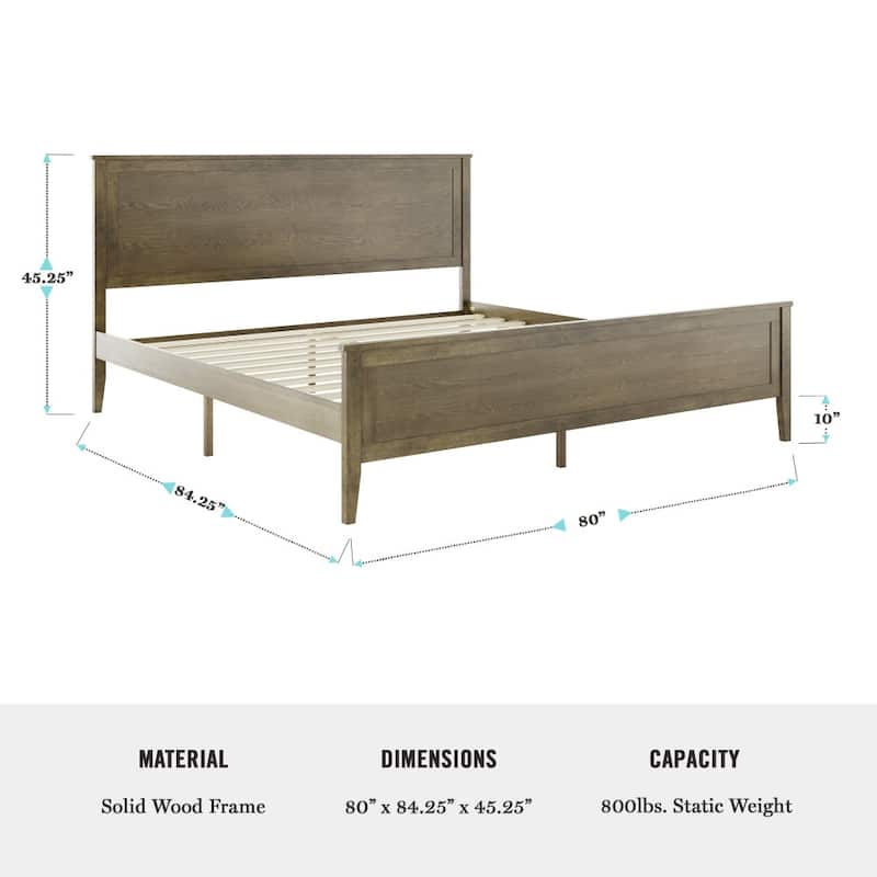 Martha Stewart Wooden Platform Bed with Headboard and Footboard