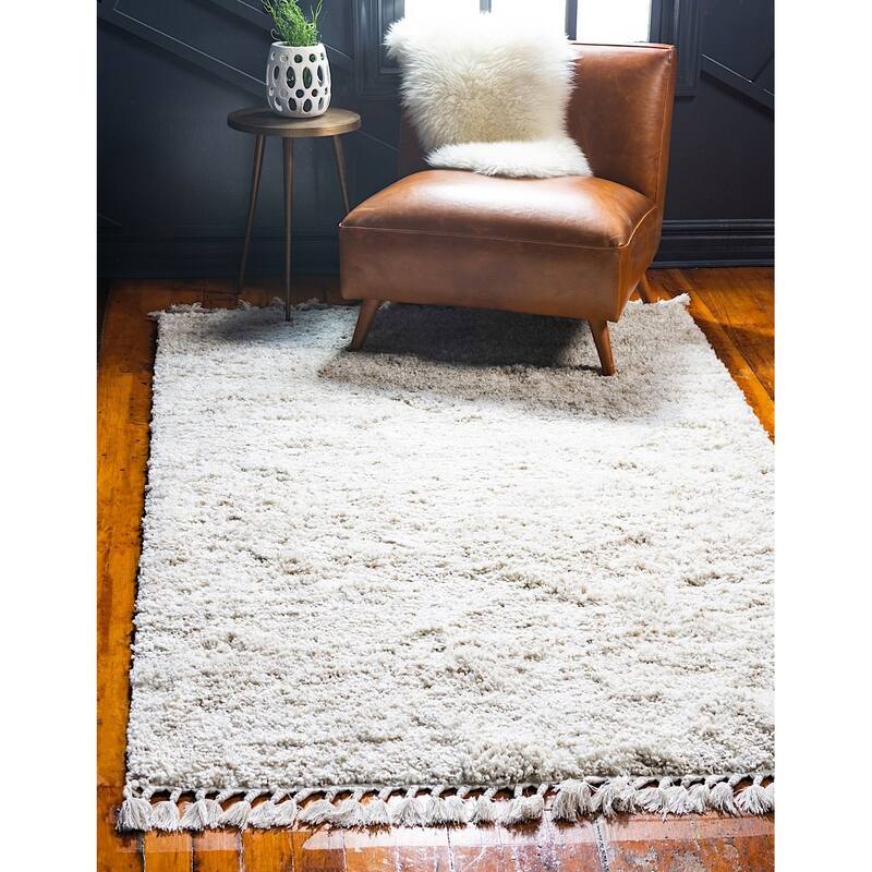 Shag Brico Collection Area Rug - 4'x6' - Ivory