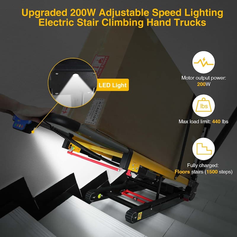 Electric Stair Climbing Dolly Electric Stair Climbing Hand Trucks 441-880lb Capacity