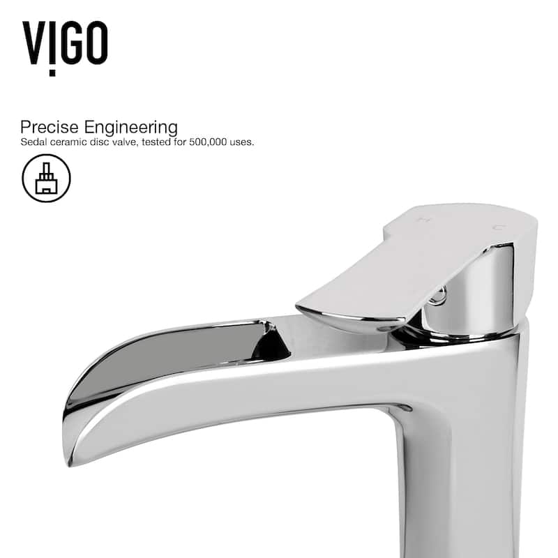 VIGO Starr 15"L x 15"W MatteStone Vessel Sink and Niko 11"H Faucet Set